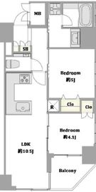 ロジュマンジャンティ人形町 5階 間取り図