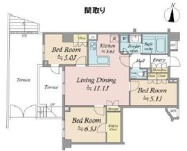 コンフォリア神楽坂DEUX 1階 間取り図