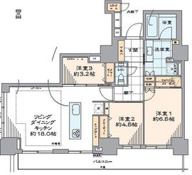 ブリリアタワー上野池之端 32階 間取り図