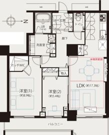 キャナルワーフタワーズイーストタワー 25階 間取り図