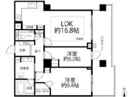 キャナルワーフタワーズウエストタワー 32階 間取り図