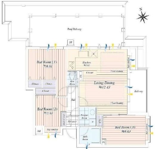 グランシャトレ駒込曙町 6階 間取り図