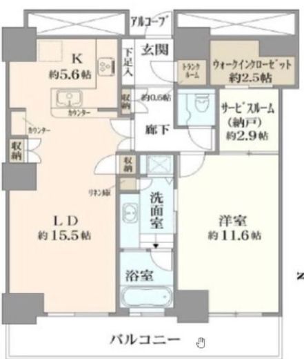 Wコンフォートタワーズ WEST 37階 間取り図