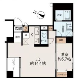 ライジングプレイス月島 2階 間取り図