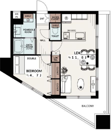 マイキャッスル代々木 7階 間取り図