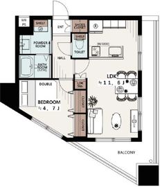 マイキャッスル代々木 7階 間取り図