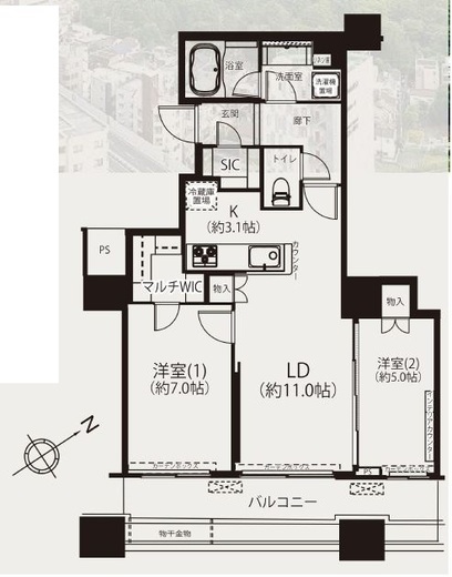 エミネンス高輪台 24階 間取り図