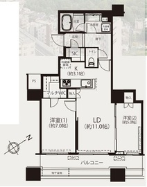 エミネンス高輪台 24階 間取り図