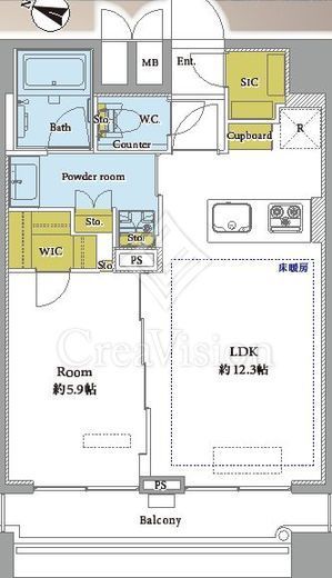 ファーストリアルタワー新宿 23階 間取り図