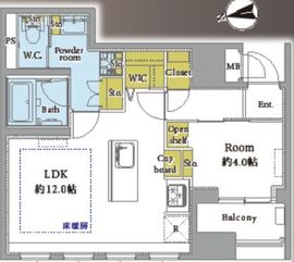 ビラハイツ北の丸 4階 間取り図