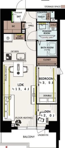 ディヴレ神楽坂 11階 間取り図