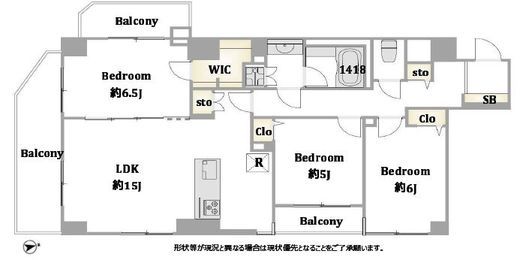 ファミールグラン西麻布パークアベニュー 6階 間取り図
