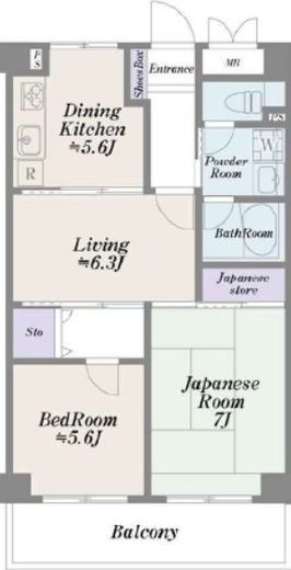 ヴィラフォンターナ千代田富士見 2階 間取り図