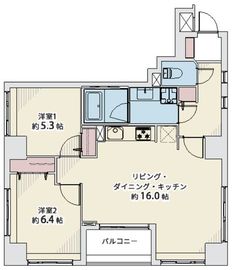 アルカーデンシティリンクス新宿 2階 間取り図
