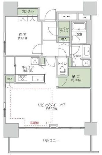 エミネンス高輪台 7階 間取り図