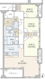 プラウド成城 4階 間取り図