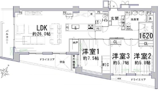 パークハウス恵比寿イーストヒル 2階 間取り図