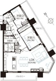 プリズムタワー 25階 間取り図