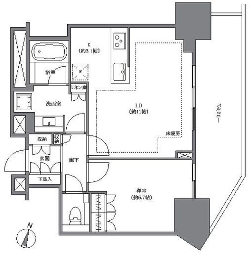 エミネンス高輪台 7階 間取り図