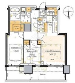 HARUMI FLAG SUN VILLAGE T棟 (晴海フラッグ サンヴィレッジ T棟) 22階 間取り図