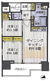 エミネンス高輪台 13階 間取り図