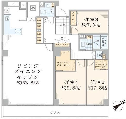 エミネンス高輪台 1階 間取り図
