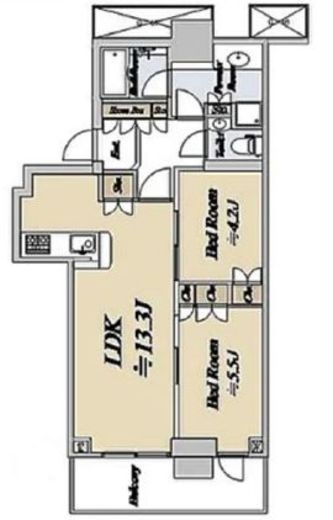 ベイクレストタワー 6階 間取り図