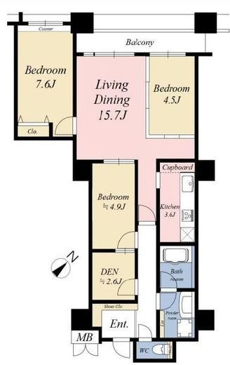 コスモ東京ベイタワー 17階 間取り図