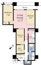 コスモ東京ベイタワー 17階 間取り図