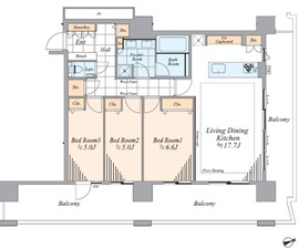 パークタワー品川ベイワード 15階 間取り図