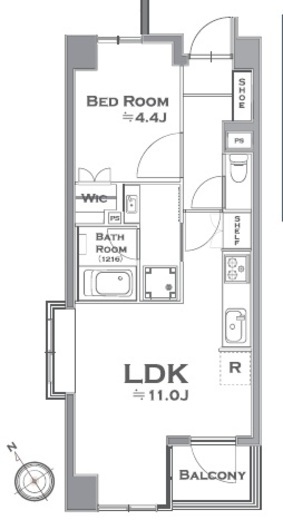 ザ・パームス代々木 3階 間取り図