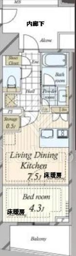 プラウド渋谷東 6階 間取り図