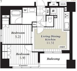 オープンレジデンシア巣鴨ユニーブル 9階 間取り図