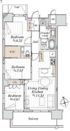 レーベンリヴァーレ浅草エヴァープライド 5階 間取り図