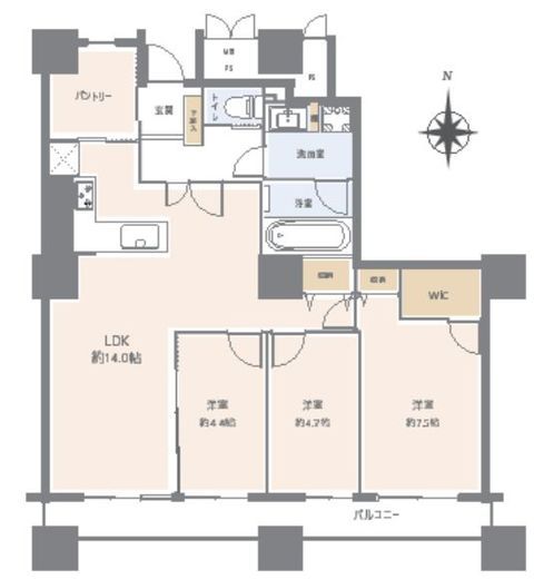 クローバー六本木 22階 間取り図