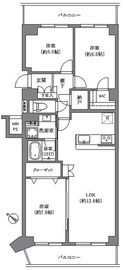 ルネ門前仲町パークステイツ 3階 間取り図