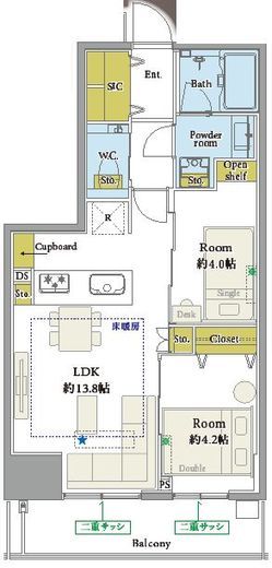 シーフォルム東麻布 7階 間取り図