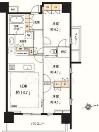 パークホームズ浅草六丁目 5階 間取り図