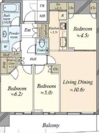 パークタワー晴海 26階 間取り図