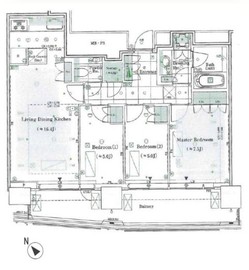 パークコート赤坂檜町ザ・タワー 34階 間取り図