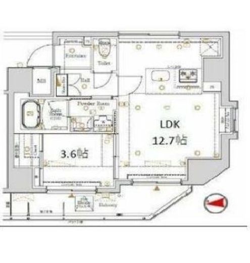 ログ本所吾妻橋 9階 間取り図