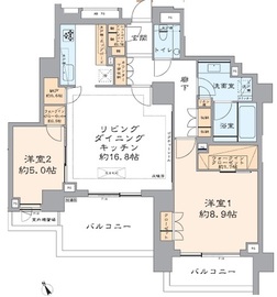 ザ・パークハウス御苑内藤町 2階 間取り図