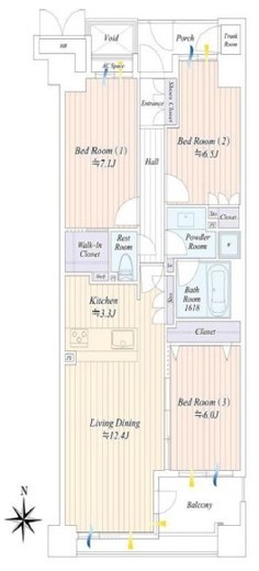 イッツ東京フォーサイトスクエア 8階 間取り図