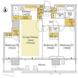 HARUMI FLAG SUN VILLAGE T棟 (晴海フラッグ サンヴィレッジ T棟) 33階 間取り図