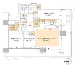 HARUMI FLAG SKYDUO SUN VILLAGE (晴海フラッグ スカイデュオ サンヴィレッジ) 40階 間取り図
