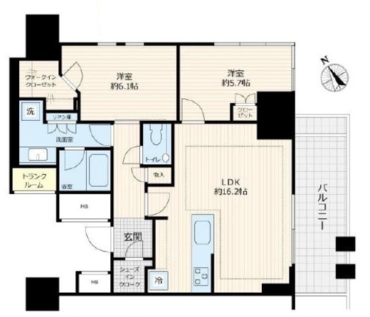 プラウドタワー渋谷 8階 間取り図