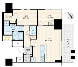 プラウドタワー渋谷 8階 間取り図