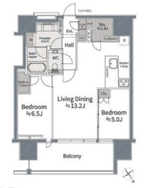 グランドヒルズ恵比寿 22階 間取り図