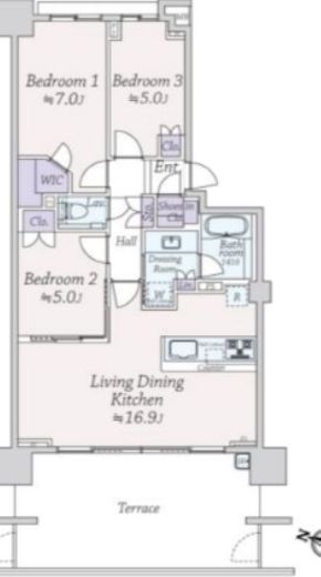 朝日マンション五反田 6階 間取り図