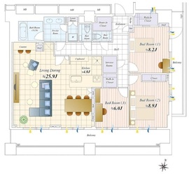 テラス渋谷美竹 9階 間取り図
